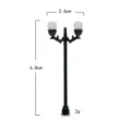 Miniatur Doppelkopf Straßenlaterne Modell Mikro Landschaft DIY Garten Dekoration 6.8cm - Doppelte Rundlampe Nach Oben (Breit)