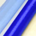 Blue organza fabric roll sheer tulle spool for wedding party stairway decoration crafting - 40m x 1.5m / Sapphire Blue