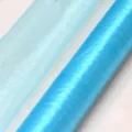 Blue organza fabric roll sheer tulle for wedding party decoration and craft making. - 40m x 1.5m / Sky Blue