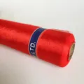 Red crystal organza roll for wedding decoration, stair handrail decor, tulle fabric. - 40m x 75cm / Bright Red
