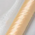 Champagne snow yarn roll for wedding decor and party draping, elegant crystal organza fabric. - 40m x 1.5m / Champagne
