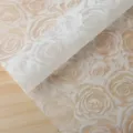 Papel de regalo floral mate resistente al agua con diseño de rosa para ramo variante - 20 Piezas/Paquete / Amarillo claro
