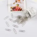 Lot de trombones en métal avec pot transparent papeterie de bureau accessoire carte - Trombones avec Porte-Carte Argenté / 150 Pièces/Boîte / Argent