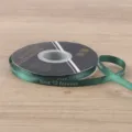 Dark green satin ribbon 1cm wide with love forever print for floral bouquet gift wrapping. - Dark Green