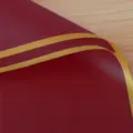 Wine red waterproof floral wrapping paper with gold edge, matte jelly film for DIY bouquet. - Gold Rim Jelly Film 20 Sheets/Pack (56x52cm) / Red Pear