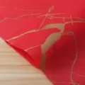 Red gold marble waterproof flower wrapping paper for floral bouquets and gift packaging supplies - 20 Sheets/Pack (56x55cm) / China Red