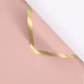 Pink flower wrapping paper with metallic gold edge, waterproof floral bouquet packaging material. - 20 Sheets/Pack (56x56cm) / Dusty Pink Gold