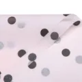 Pink tissue wrapping paper with black polka dots, perfect for gift packing and flower bouquet. - 20 Sheets/Pack / Light Pink with Black Dots