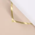 Waterproof pink flower wrapping paper with gold edge, premium thick floral bouquet material. - 20 Sheets/Pack (56x56cm) / Nude Gold