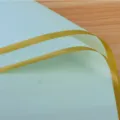 Waterproof floral wrapping paper with gold edge, matte jelly film for fresh bouquets. - Gold Rim Jelly Film 20 Sheets/Pack (56x52cm) / Clear Sky Blue