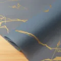 Blue grey gold marble flower wrapping paper waterproof bouquet gift wrapping material for design - 20 Sheets/Pack (56x55cm) / Lotus Gray