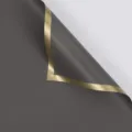 Waterproof florist wrapping paper with gold edge, premium dark flower bouquet packaging material. - 20 Sheets/Pack (56x56cm) / Grey Gold