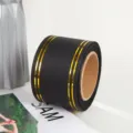 Cinta negra con borde dorado, elegante rollo de cinta para envolver regalos y flores. - Cinta Negra Borde Dorado