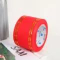 Cinta festiva roja con rayas doradas para ceremonia de apertura y embalaje floral - Cinta Roja Borde Dorado
