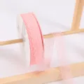 Pink lace ribbon roll for exquisite gift wrapping, floral bouquets and DIY crafts decor. - Champagne