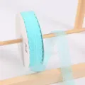 Light blue lace ribbon roll on spool for gift wrapping, floral arrangement and DIY crafts 45 yards - Teal Blue