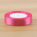 Rose red satin ribbon roll variant for gift wrapping flower bouquet packaging decoration. - Rose Red