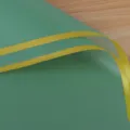Green waterproof jelly flower wrapping paper with double yellow borders for exquisite bouquets. - Gold Rim Jelly Film 20 Sheets/Pack (56x52cm) / Emerald
