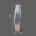 Transparante PVC bloemenverpakkingszak met roze basis en lint handvat voor rozen. - Klein, 5 Stuks/Pakket / Roze