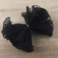 Tissu tulle maille à volants noirs pour emballage de fleurs, emballage cadeau et décoration florale. - Uni Bilatéral / 28CM*3.4M / Noir