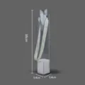 Clear PVC waterproof single rose flower packaging bag with white ribbon handle and base. - Small, 5 Pieces/Pack / White