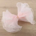 Filet de tulle à vagues et perles roses pour emballage de fleurs, ruban plissé 4 verges. - Perles Bilatérales / 28CM*3.4M / Rose