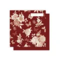 Waterproof floral wrapping paper with red and white butterfly botanical patterns for bouquets. - Red Brown