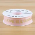 2.5cm rosa ripsband mit golddruck love is eternal fur diy geschenkverpackung und blumenbluete. - Rosa Goldprägung LOVE 2.5CM*30 Yards/Rolle