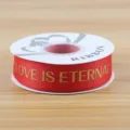 2.5cm Rot Gold Folie Band DIY Blumen Geschenkverpackung Handwerk Dekoband Rolle - Rot Goldprägung LOVE 2.5CM*30 Yards/Rolle