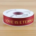 Rote Ripsband Rolle mit goldener Prägung Liebe ist ewig für Geschenke und Blumen. - Burgund Goldprägung LOVE 2.5CM*30 Yards/Rolle