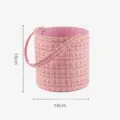 Secchiello per fiori in tweed rosa con manico, elegante confezione regalo in tessuto 18x18 cm. - Secchiello per fiori / Quadri Rosa