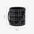 Secchiello floreale in tweed nero scatola regalo rotonda in tessuto da 18 cm per composizioni. - Secchiello per fiori / Quadri Neri