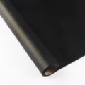 Rouleau de papier d'emballage de fleurs étanche noir mat, matériau d'emballage floral de qualité. - 56cmx10yd/Rouleau / Noir