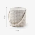 Scatola secchiello per fiori in tweed con manico, elegante confezione regalo in tessuto 18x18 cm. - Secchiello per fiori / Beige Oro