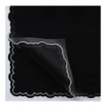 Black scalloped flower wrapping paper waterproof bouquet packaging for florist floral design - Small Handkerchief 20 Sheets / 56*56cm/Sheet / Dark Black