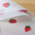 Waterproof translucent strawberry print wrapping paper roll for cute floral bouquets DIY. - 20 Sheets/Pack (56x56cm) / White