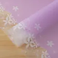 Waterproof frosted floral wrapping paper for bouquet gifts, purple floral print Korean style. - 20 Pieces/Pack / Light Purple