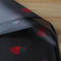 Black strawberry floral wrapping paper waterproof DIY bouquet material aesthetic roll film. - 20 Sheets/Pack (56x56cm) / Black