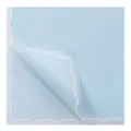 Light blue waterproof flower wrapping paper featuring elegant white scalloped edge design. - Small Handkerchief 20 Sheets / 56*56cm/Sheet / Purifying Blue