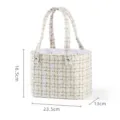 Borsa a secchiello per fiori in tweed cesto portatile elegante scatola imballaggio var - Cestino Quadrato Portatile / Beige Oro