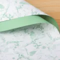 Waterproof floral wrapping paper with green butterfly and flower pattern for bouquet packaging. - Light Pine Green