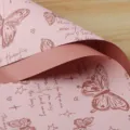 Papel de envolver flores rosa impermeable con estampado de mariposas para ramos florales. - 20 Hojas/Paquete (56x55cm) / Marrón Coco
