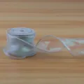 Κορδέλα οργάντζας 4CM ιριδίζουσα για συσκευασία δώρων λουλουδιών και διακόσμηση γάμου DIY. - 10 Γιάρδες / Γκρι της Ομίχλης