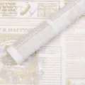 Papel de envolver flores de periódico en inglés de estilo vintage europeo para ramo - 20 Piezas/Paquete / Platino