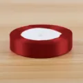 Dark Red Satin Ribbon 2cm Width Craft Ribbon Gift Wrapping Ribbon Spool for Bouquet Decor - Burgundy