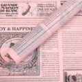 Papel de envolver floral de periódico inglés vintage, material de embalaje impermeable. - 20 Piezas/Paquete / Rosa Princesa