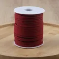 Red faux suede cord 3mm wide on spool for floral gift wrapping and craft decoration - Burgundy