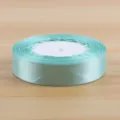 Light blue satin ribbon roll 2cm width for floral packaging and gift wrapping decoration - Teal Blue