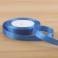 Blue satin ribbon 1cm width for flower wrapping bouquet and gift packaging decoration. - Sapphire Blue