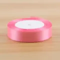 Pink satin ribbon roll 2cm wide for gift wrapping, flower bouquet decoration and DIY crafts. - Deep Pink